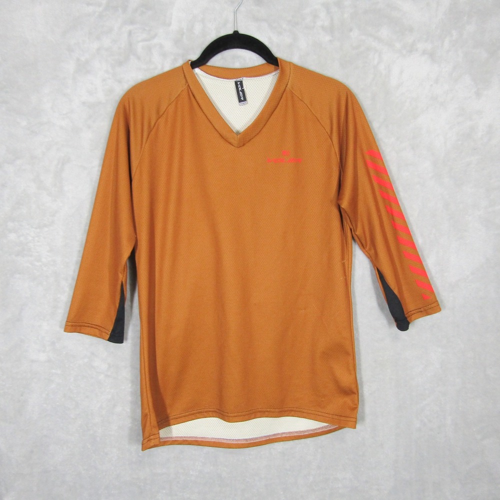 Voler Womens Medium Cycling Jersey Burnt Orange 3/4 Sleeve MTB Trail Bike USA